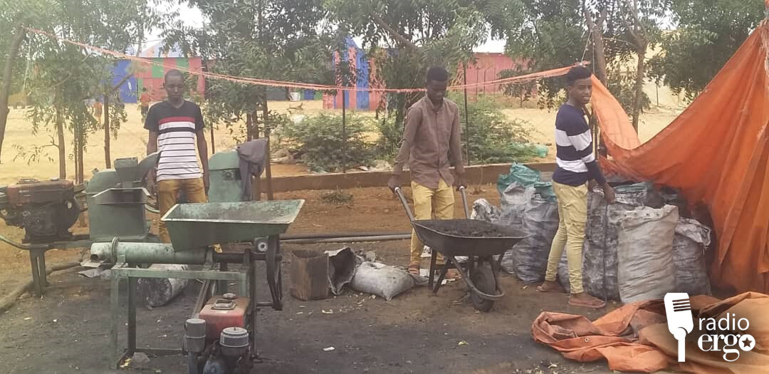 IDP youth in Dollow make charcoal using waste